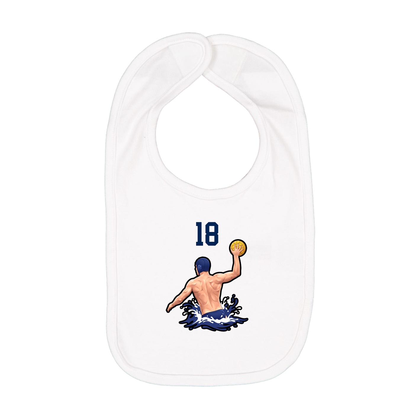 Infant Bib — Number Top in White