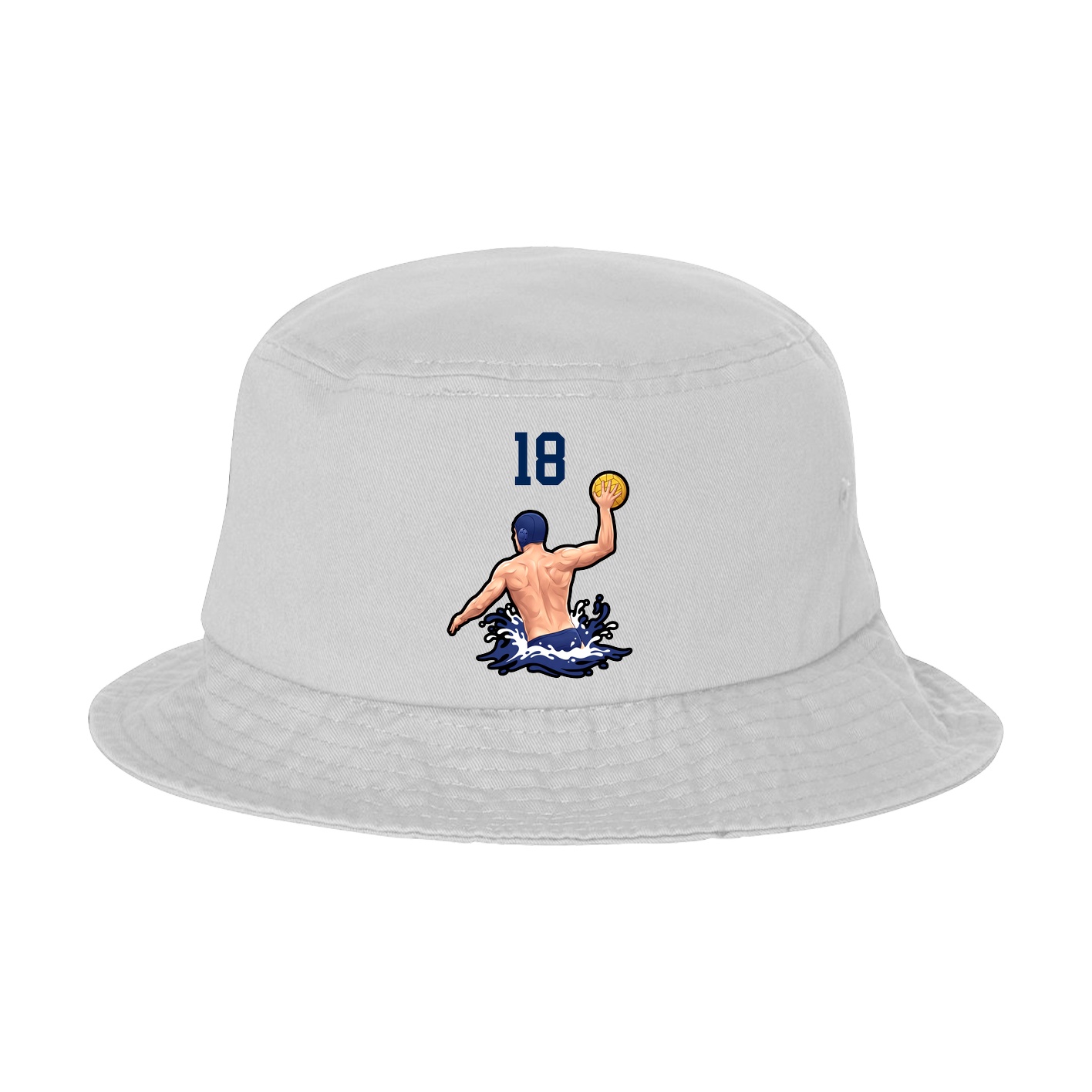 Bucket Cap — Number Top in White