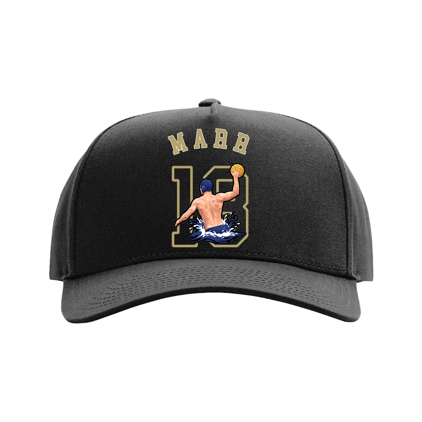 Full Fabric Five-Panel Champ Cap — Shirsey Arch in Black