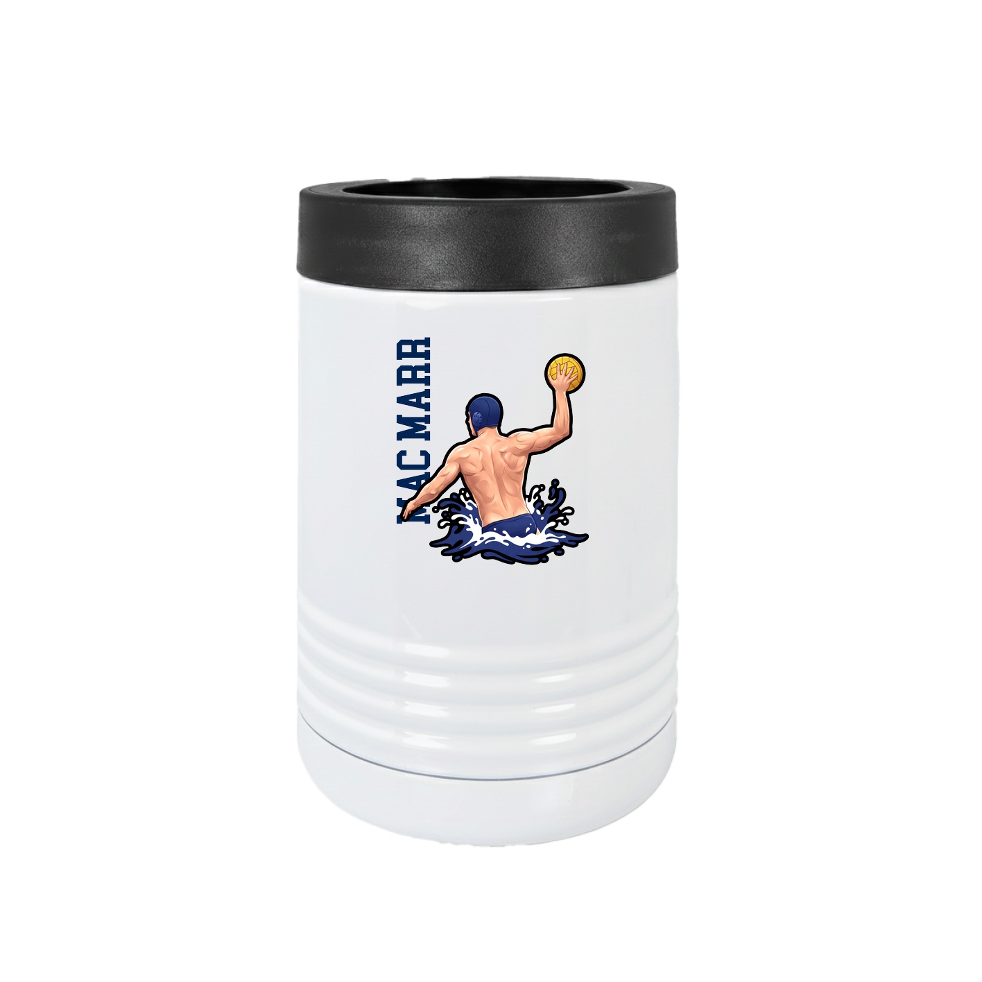 Beverage Holder — Name Vertical in White