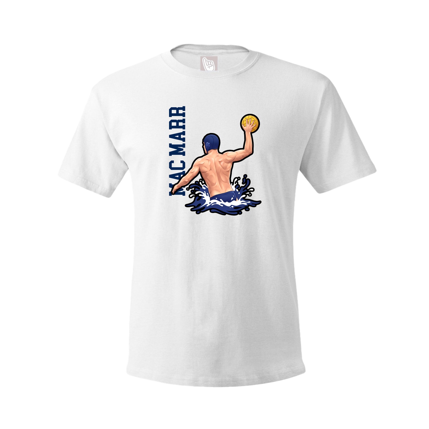 Tee — Name Vertical in White