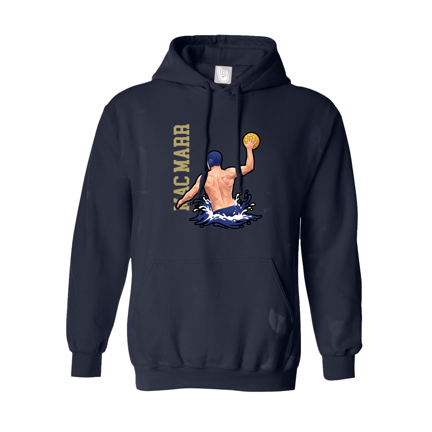 Youth Hoodie — Name Vertical in Navy