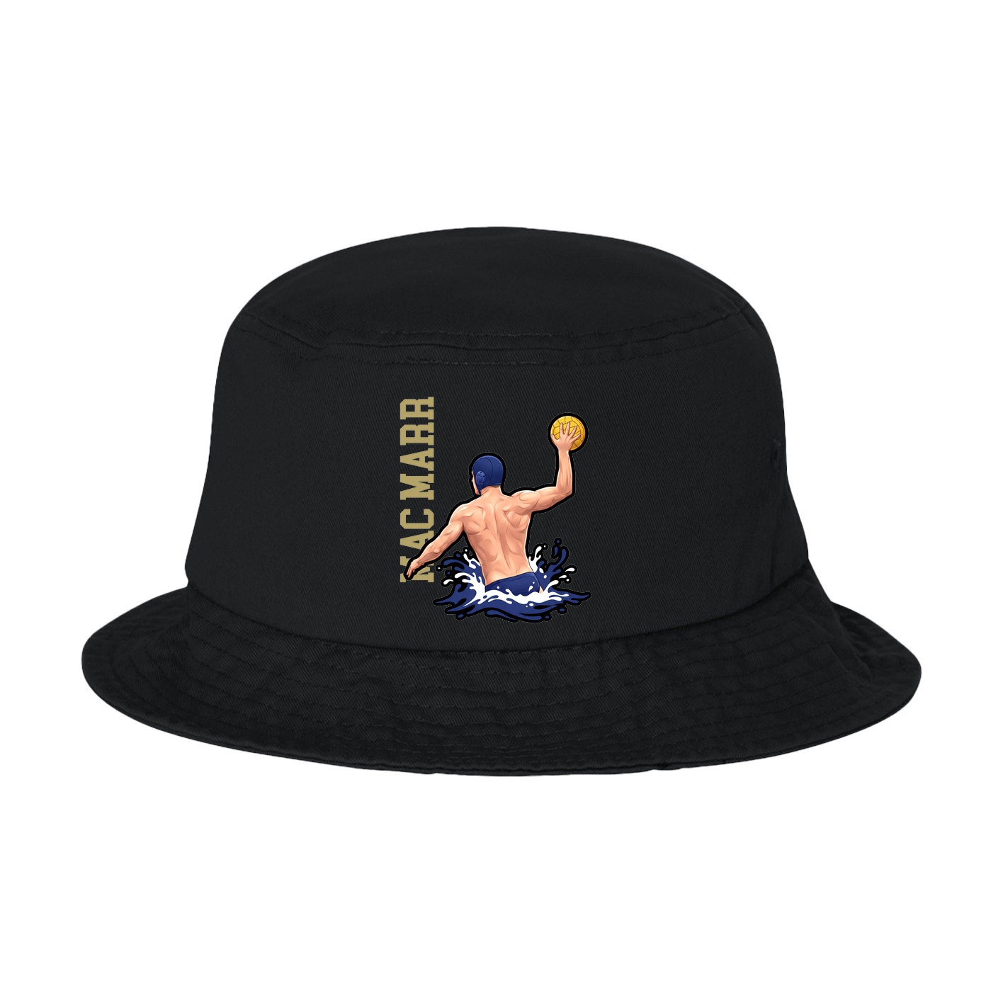 Bucket Cap — Name Vertical in Black