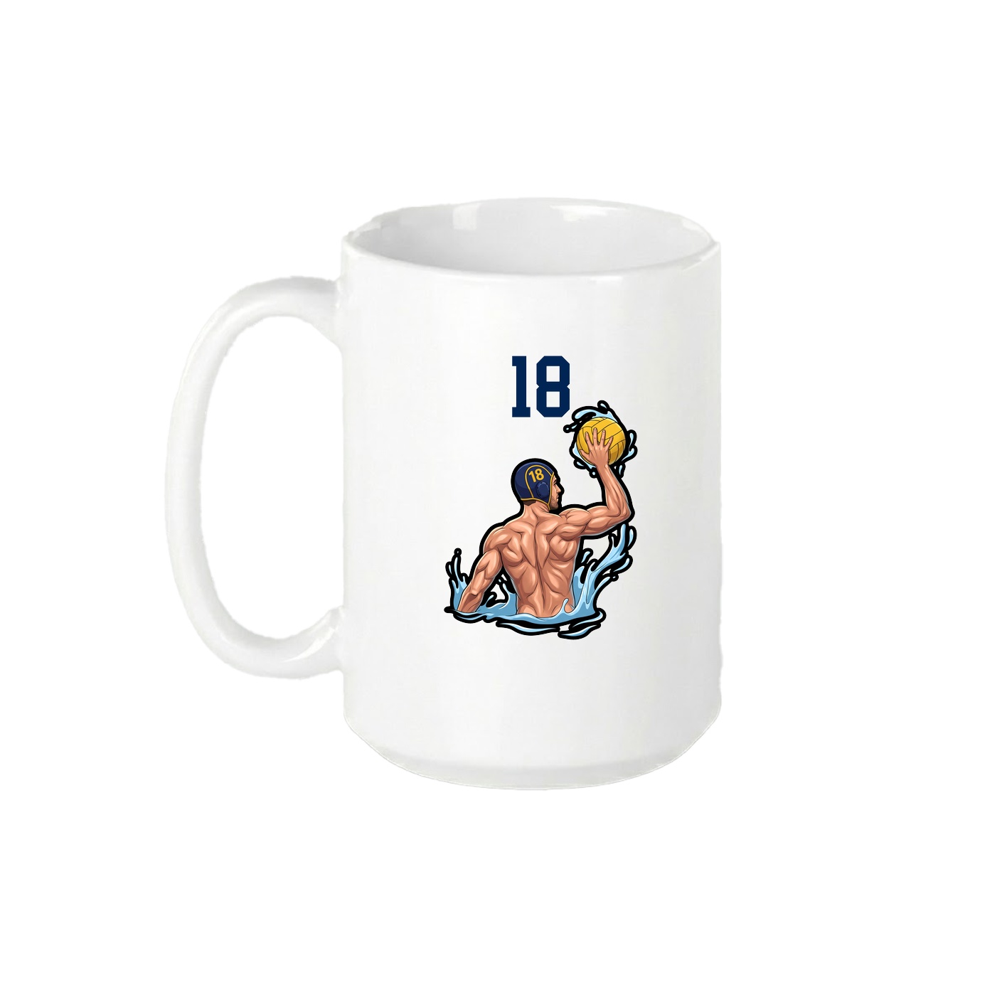 15oz Coffee Mug — Number Top in White