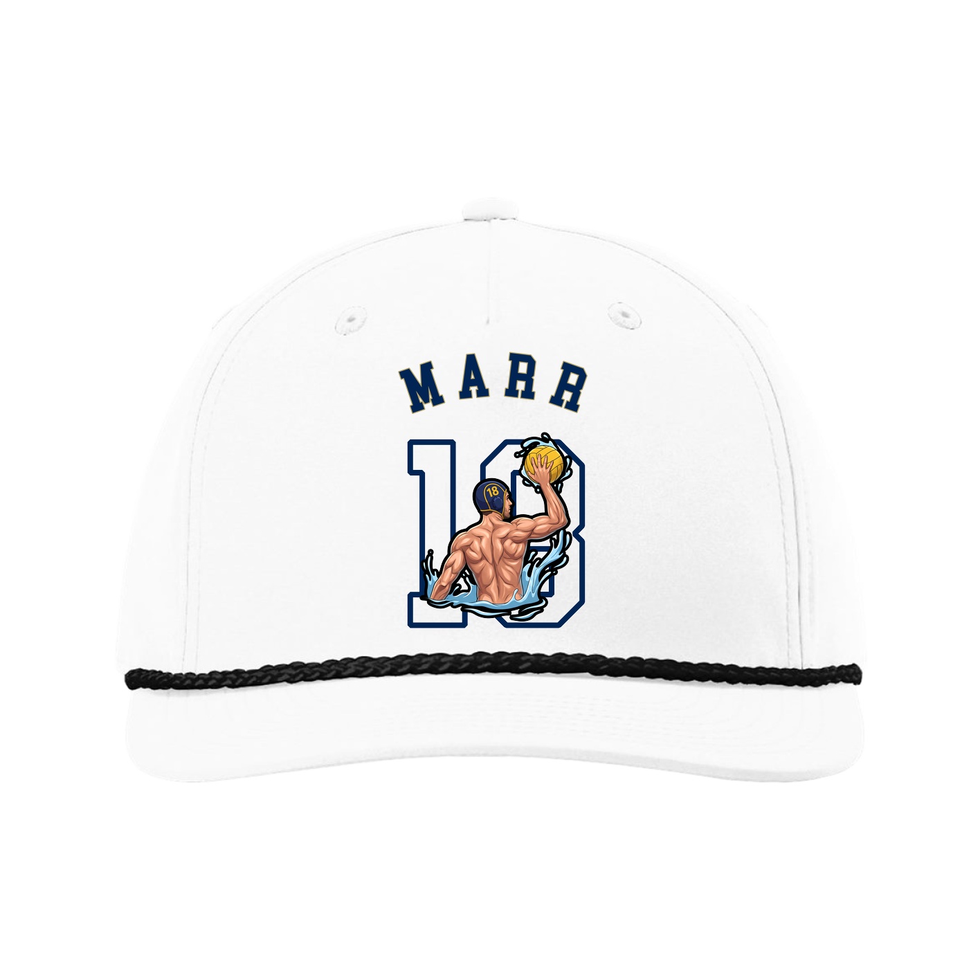 Five-Panel Classic Rope Cap — Shirsey Arch in White