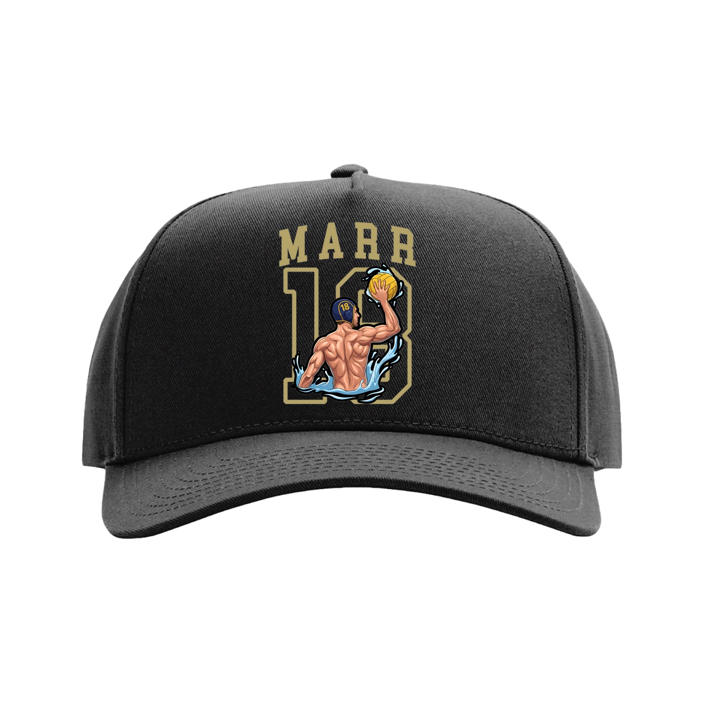 Full Fabric Five-Panel Champ Cap — Shirsey in Black
