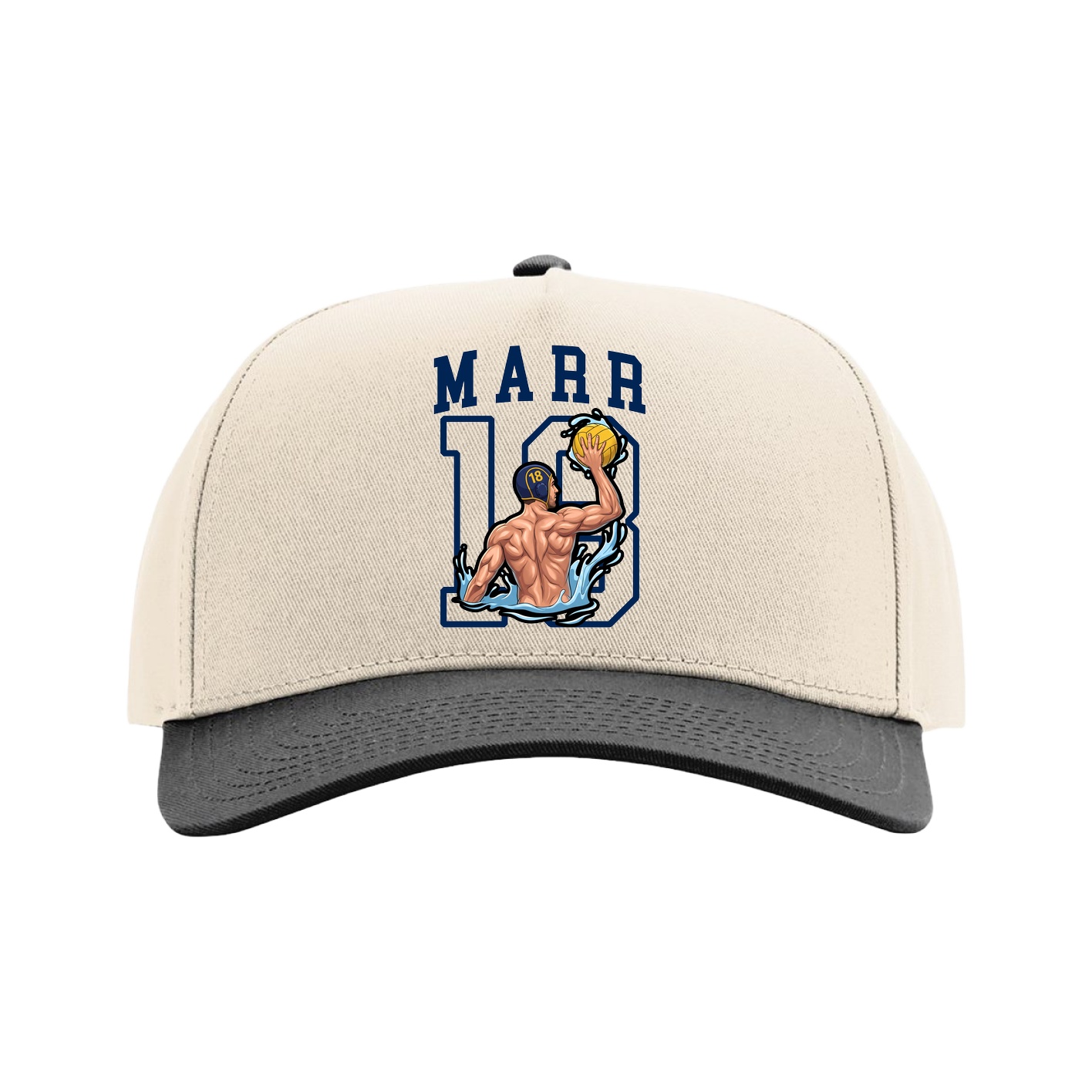 Full Fabric Five-Panel Champ Cap — Shirsey in Cream/Black