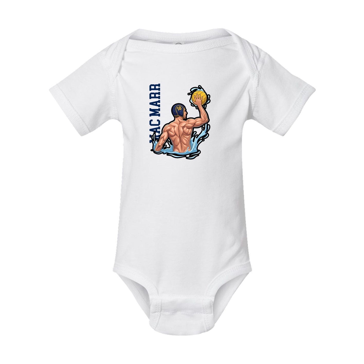 Baby Onesie — Name Vertical in White