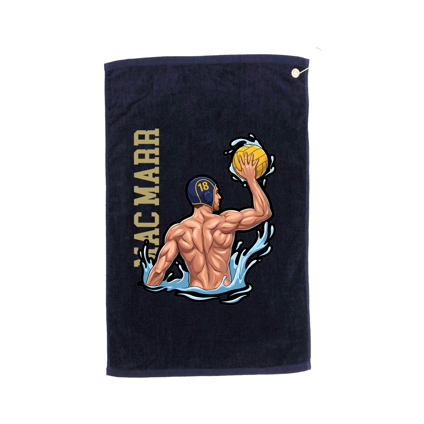 Golf Towel — Name Vertical in Navy