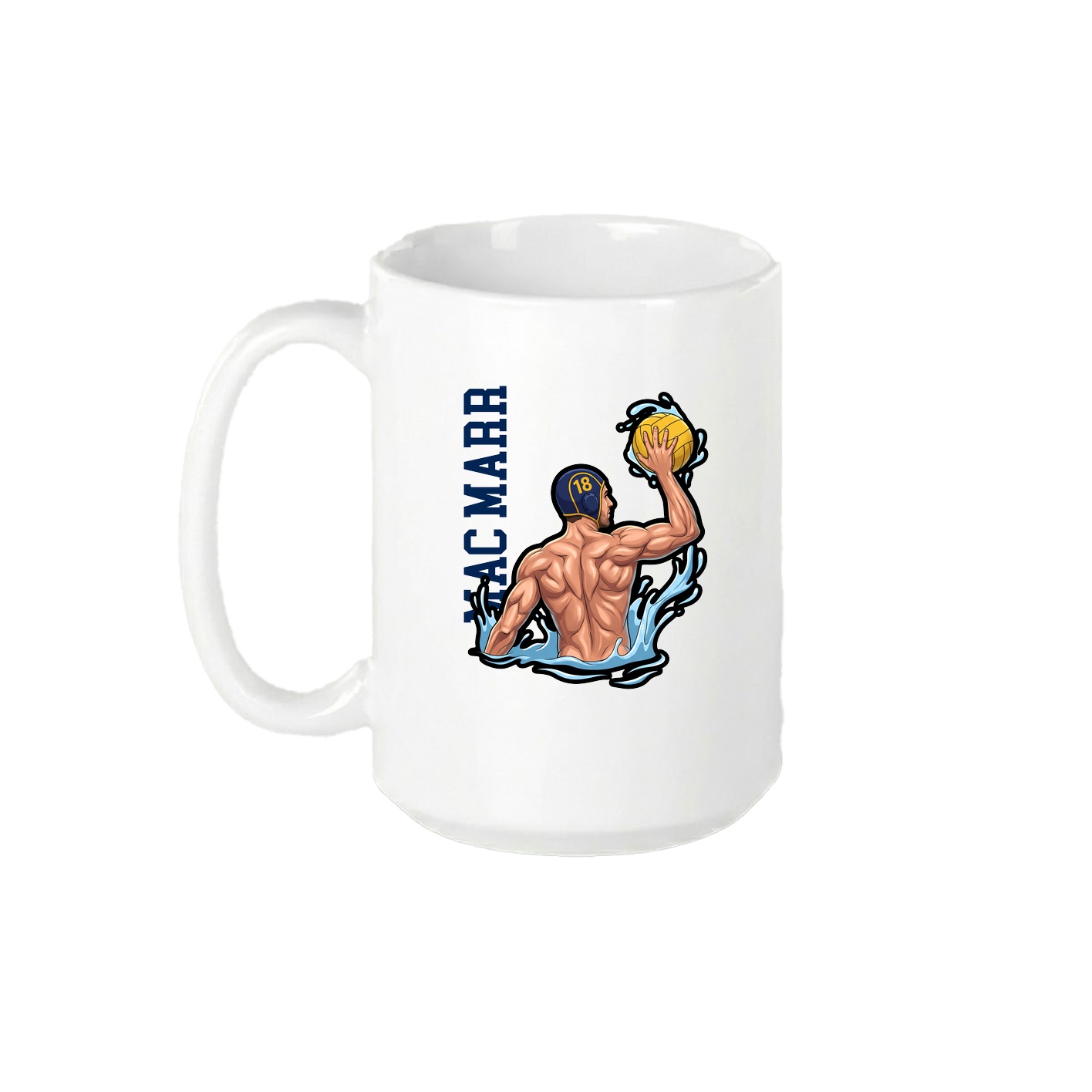 15oz Coffee Mug — Name Vertical in White