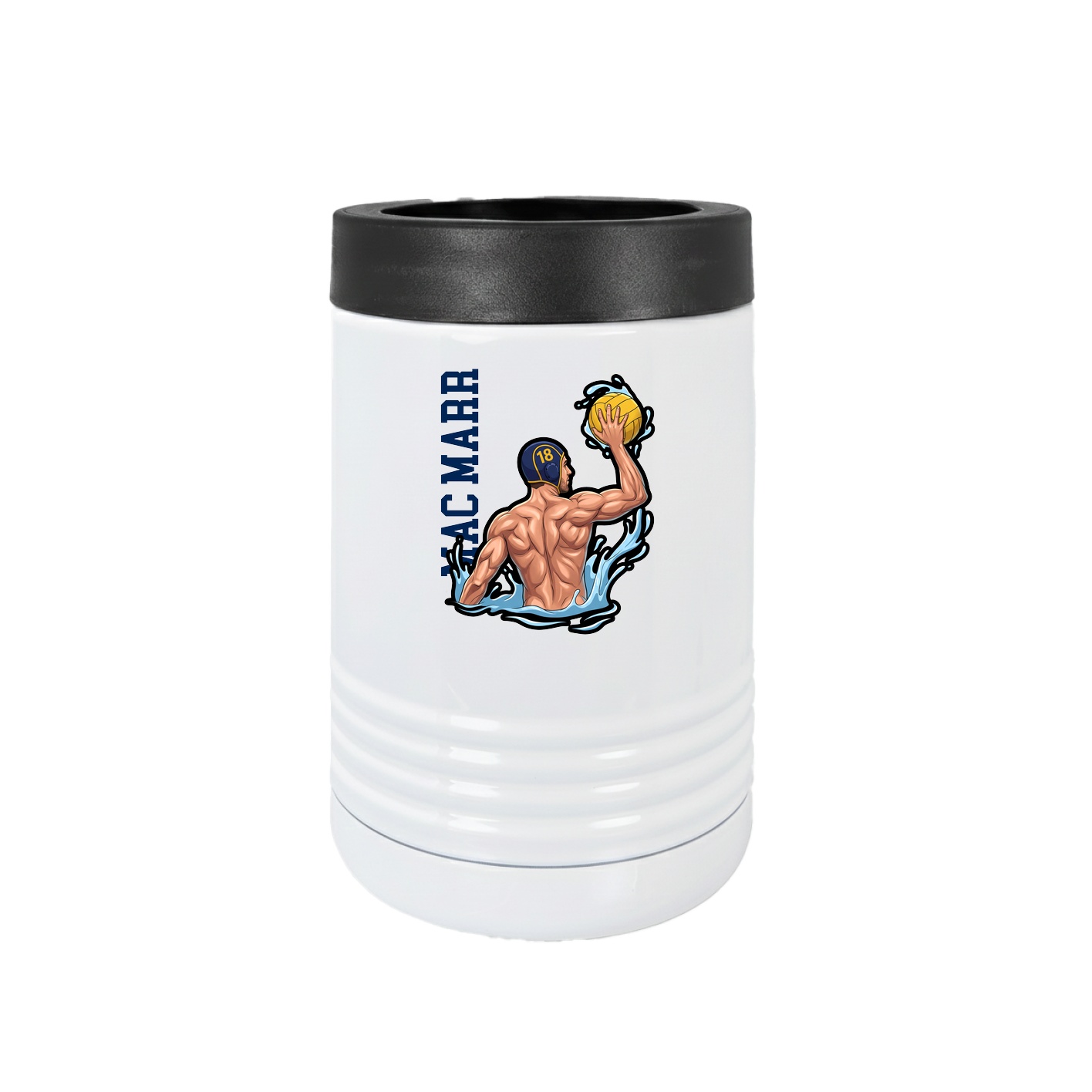 Beverage Holder — Name Vertical in White