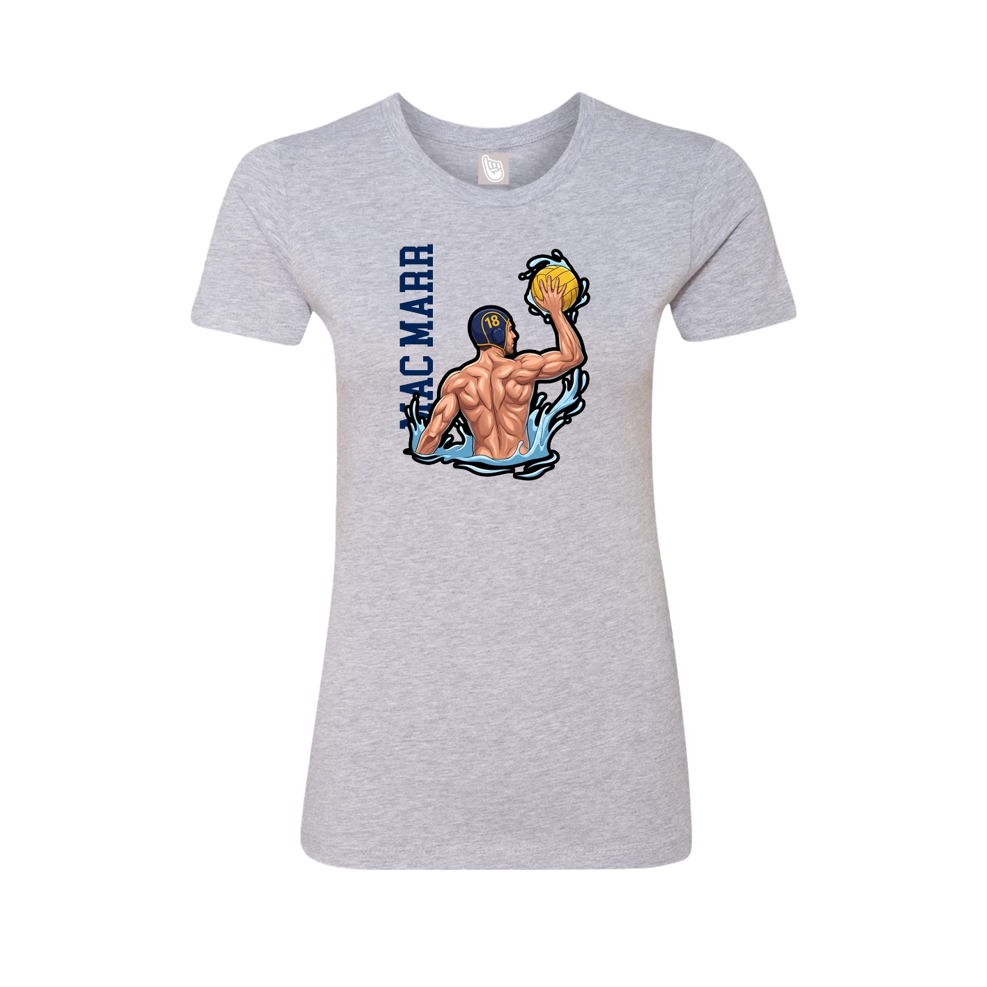 Womens Tee — Name Vertical in Grey
