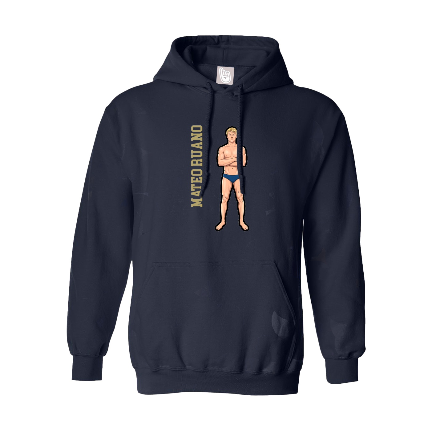 Youth Hoodie — Name Vertical in Navy