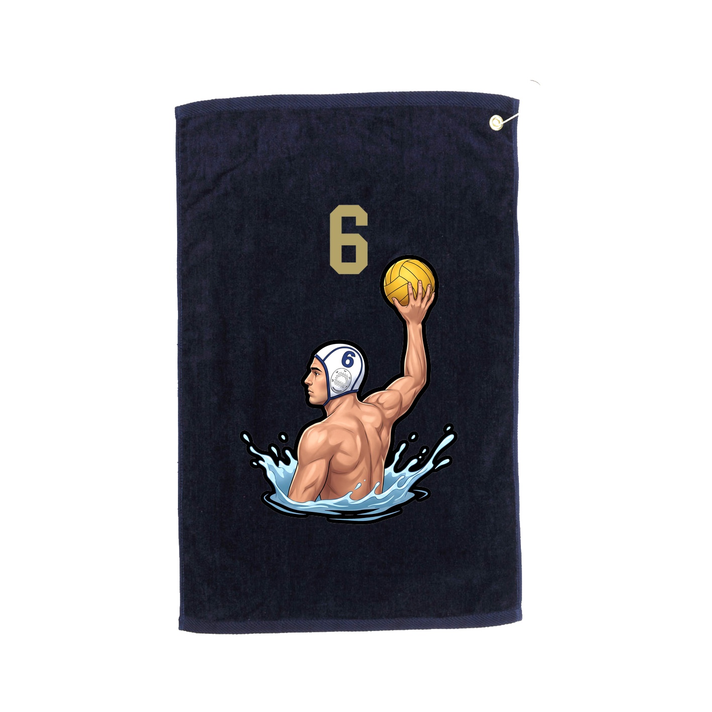 Golf Towel — Number Top in Navy