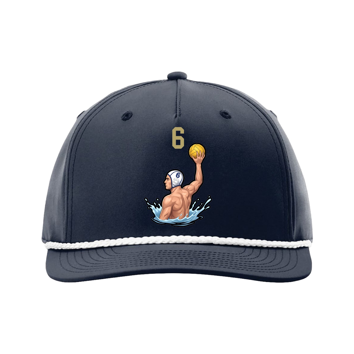 Five-Panel Classic Rope Cap — Number Top in Navy