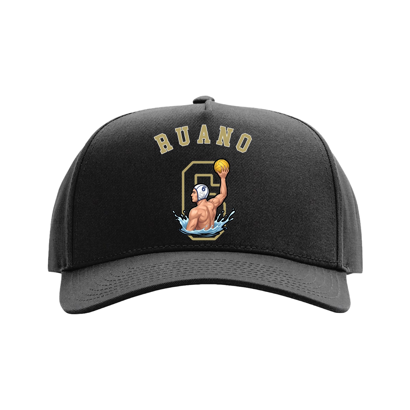 Full Fabric Five-Panel Champ Cap — Shirsey Arch in Black