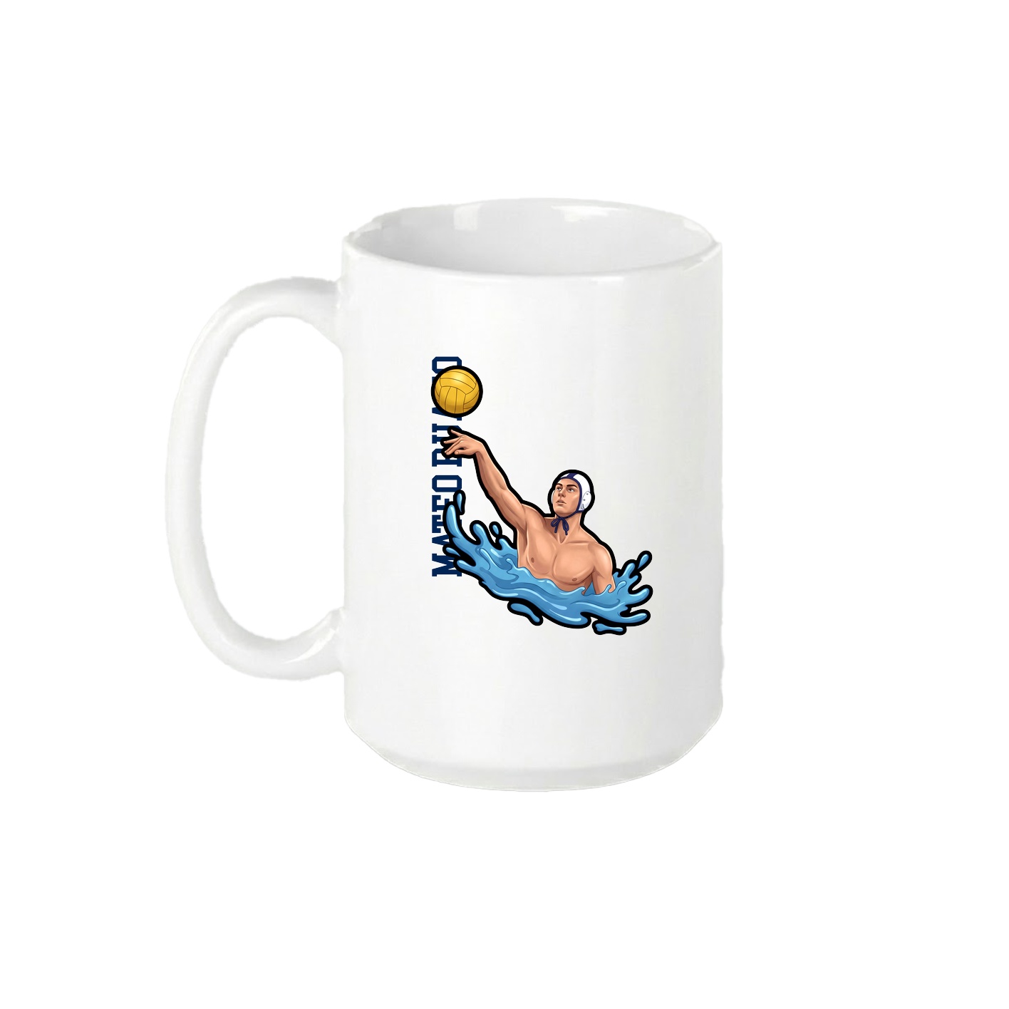15oz Coffee Mug — Name Vertical in White