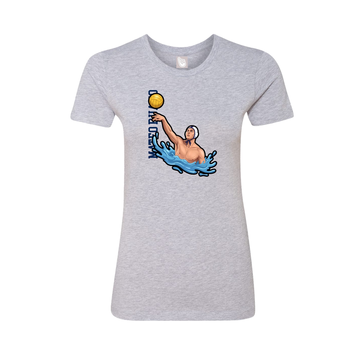Fitted Women's Tee — Name Vertical in Grey