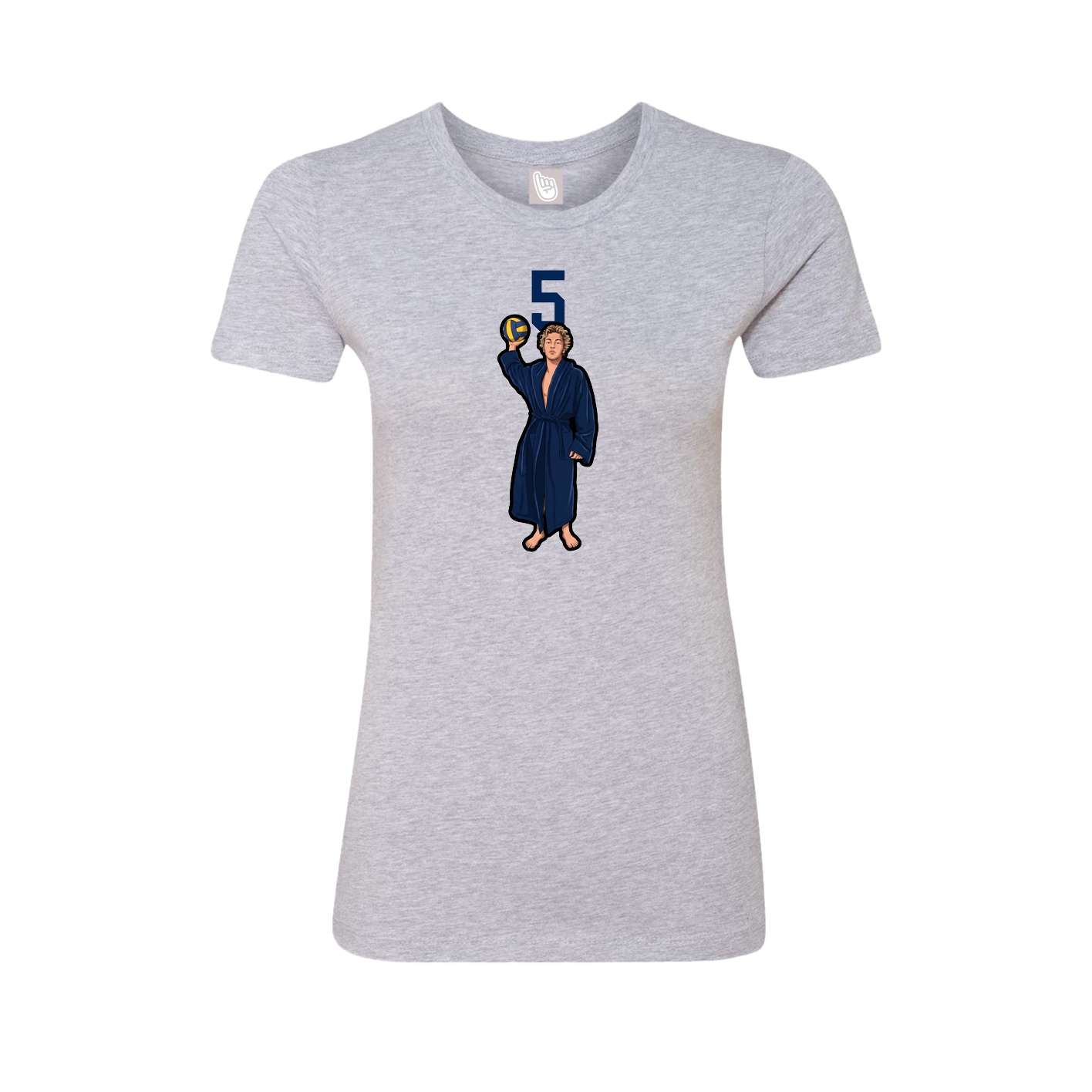 Fitted Women's Tee — Number Top in Grey