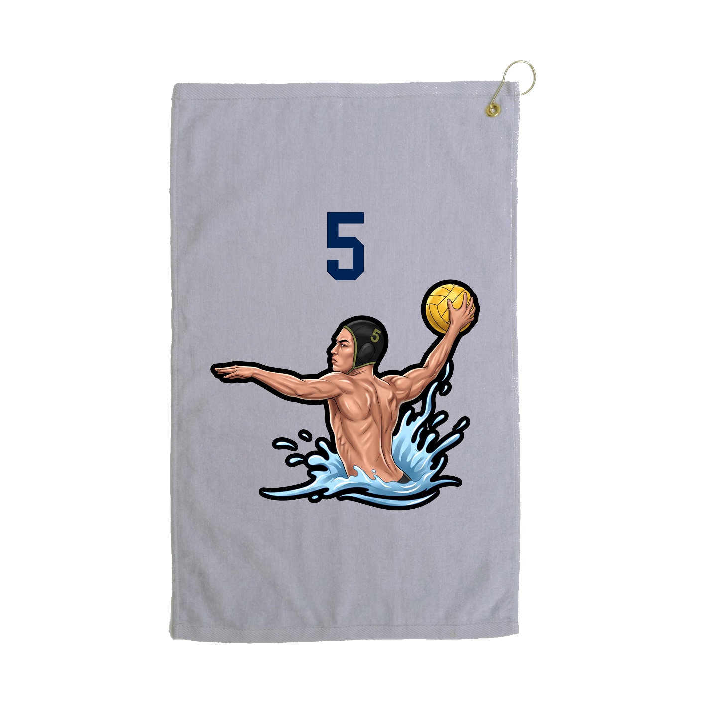 Golf Towel — Number Top in Grey