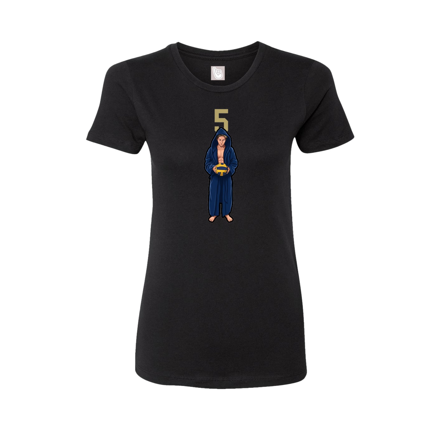 Fitted Women's Tee — Number Top in Black