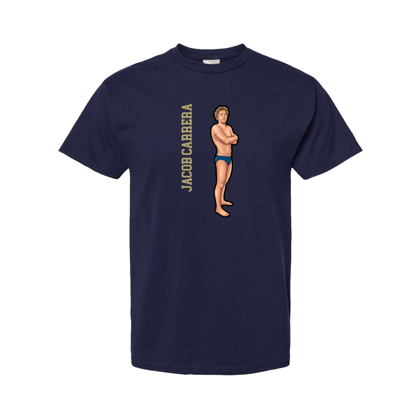 Youth Tee — Name Vertical in Navy