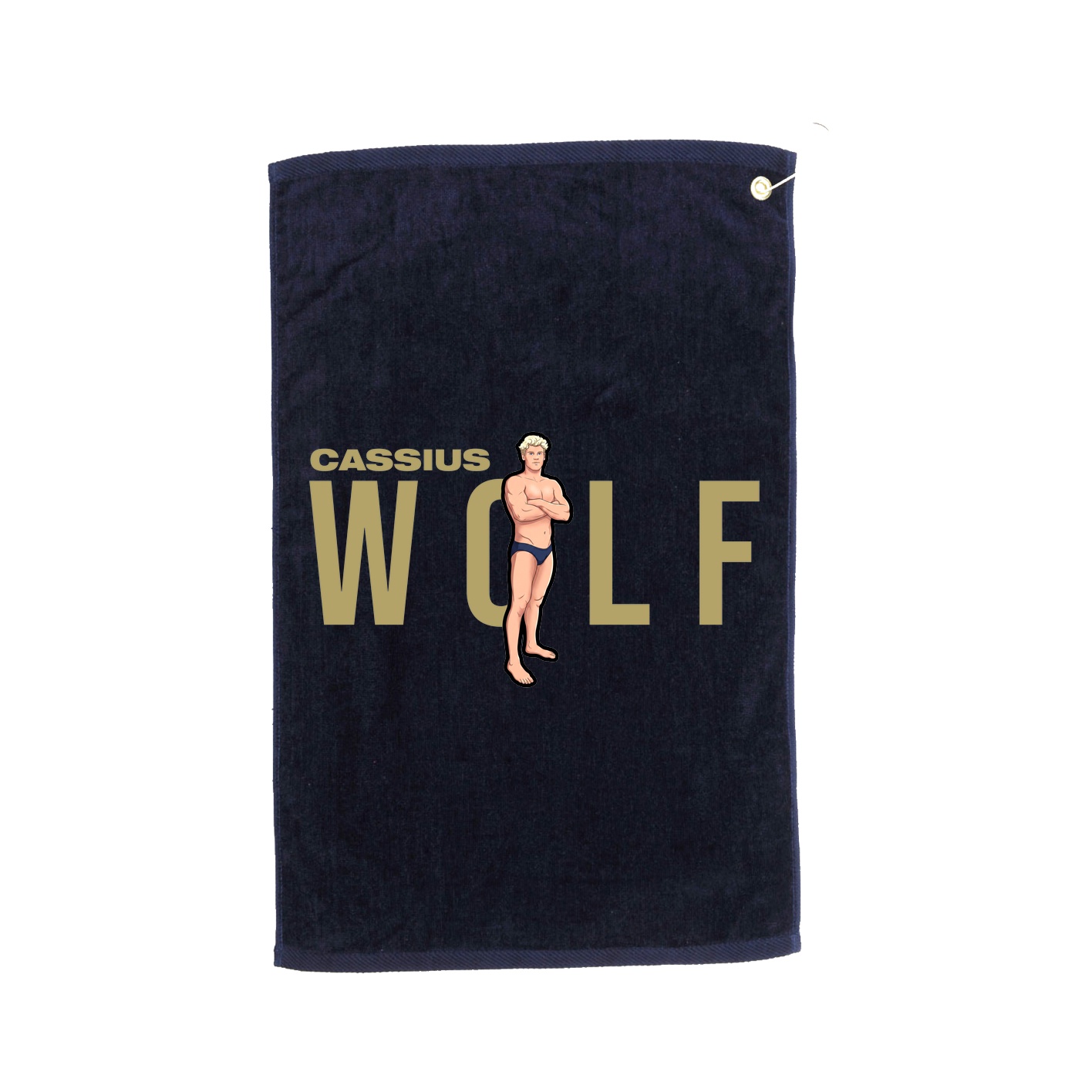 Golf Towel — Player Name in Navy