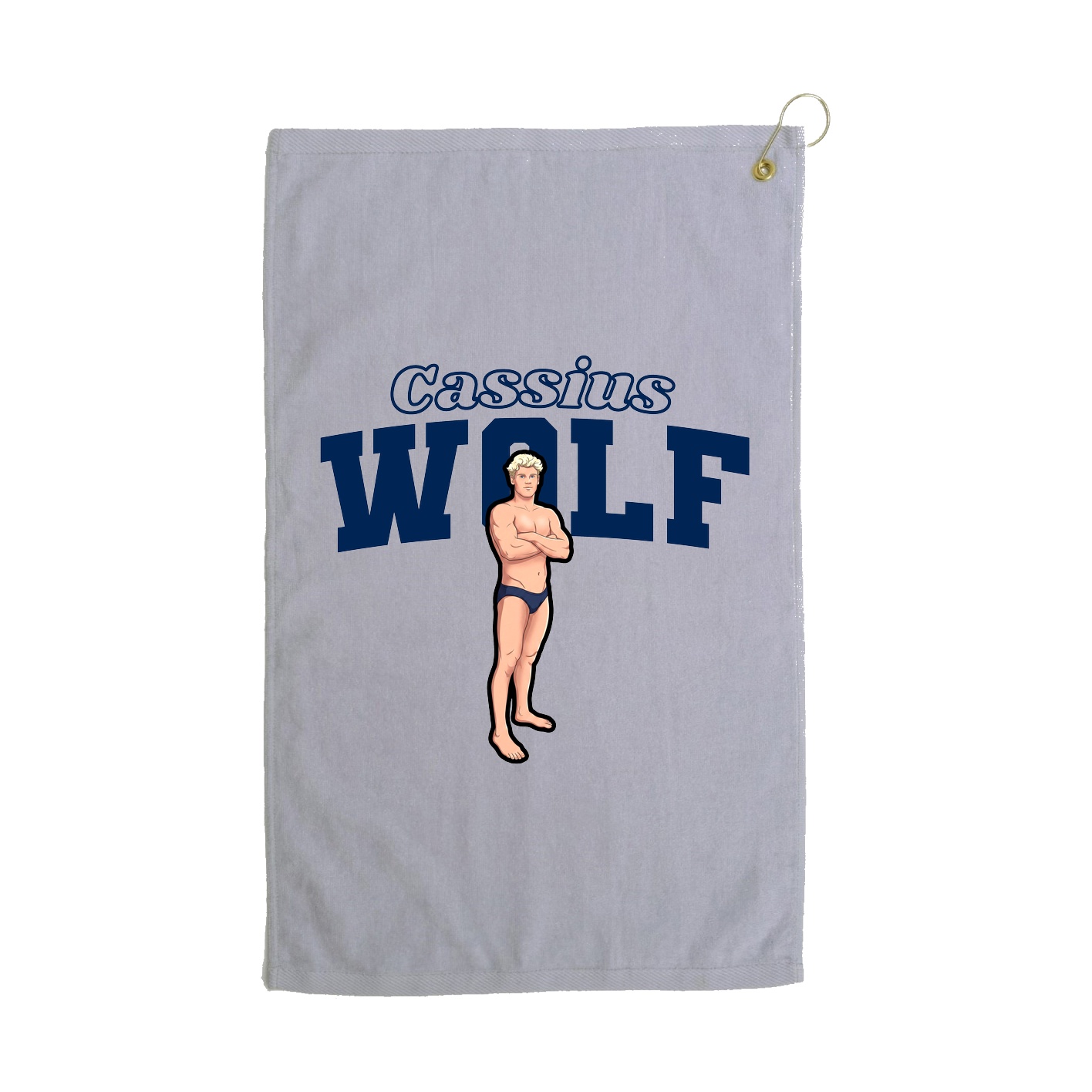 Golf Towel — Name Arch in Grey