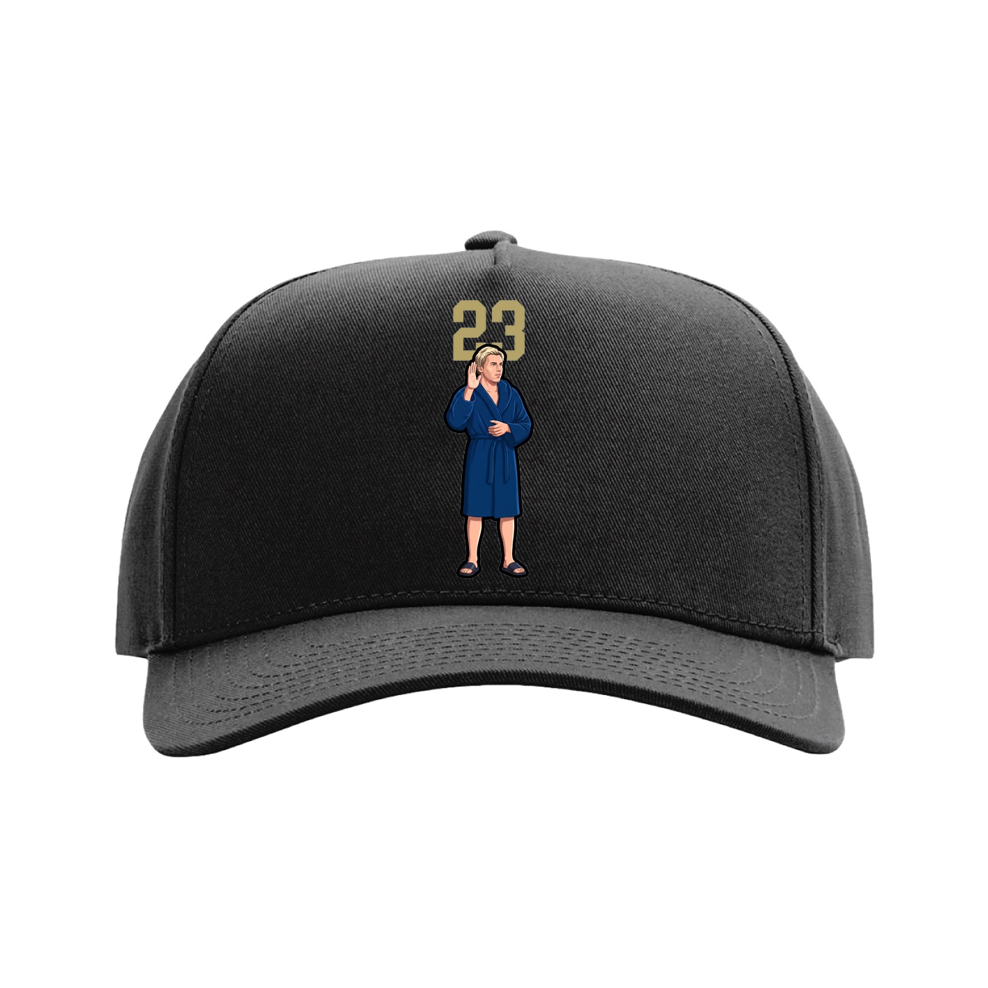 Full Fabric Five-Panel Champ Cap — Number Top in Black