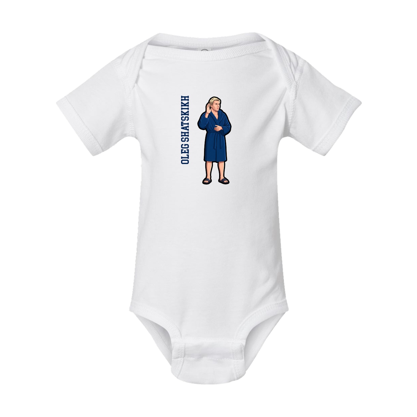 Baby Onesie — Name Vertical in White