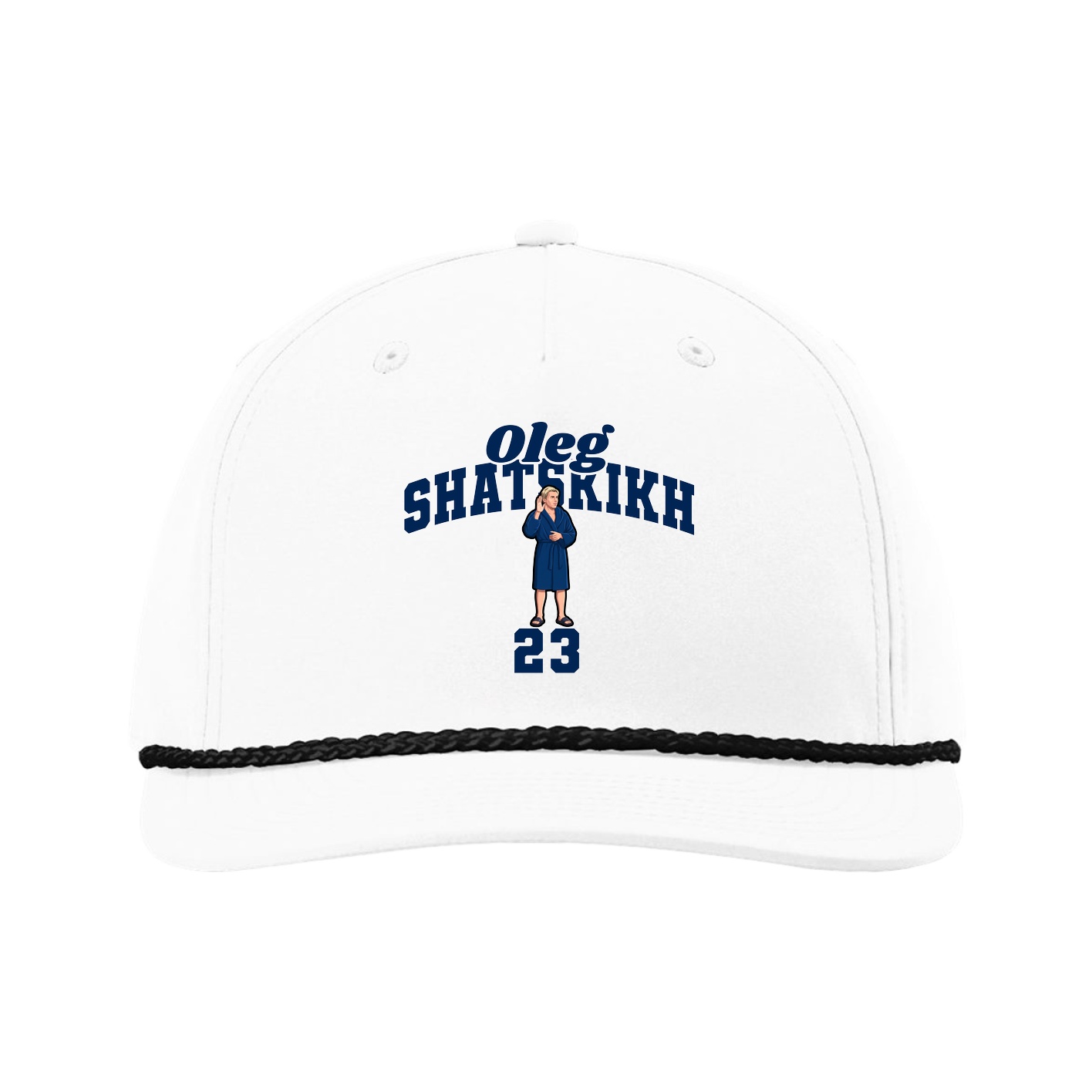 Five-Panel Classic Rope Cap — Signature Arch in White