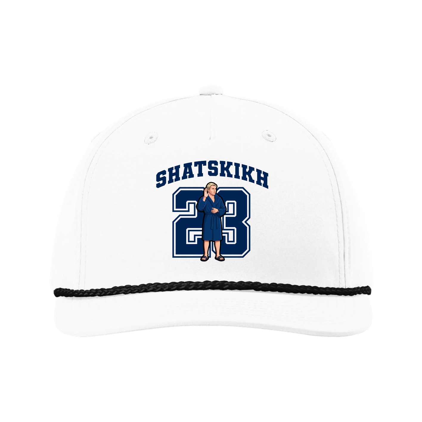 Five-Panel Classic Rope Cap — Number in White