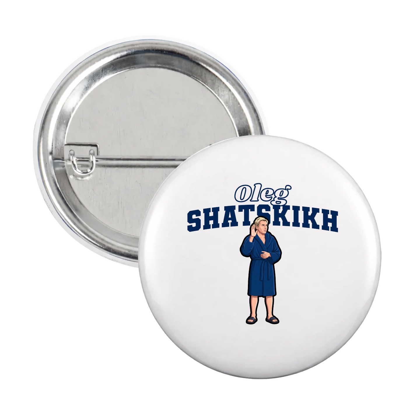 Game Day Button — Name Arch in White