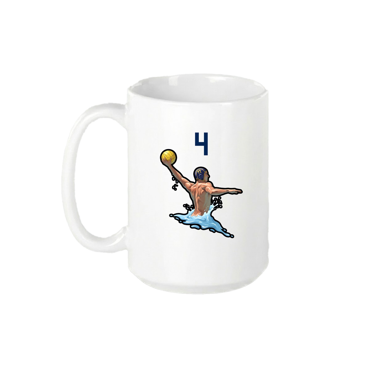 15oz Coffee Mug — Number Top in White