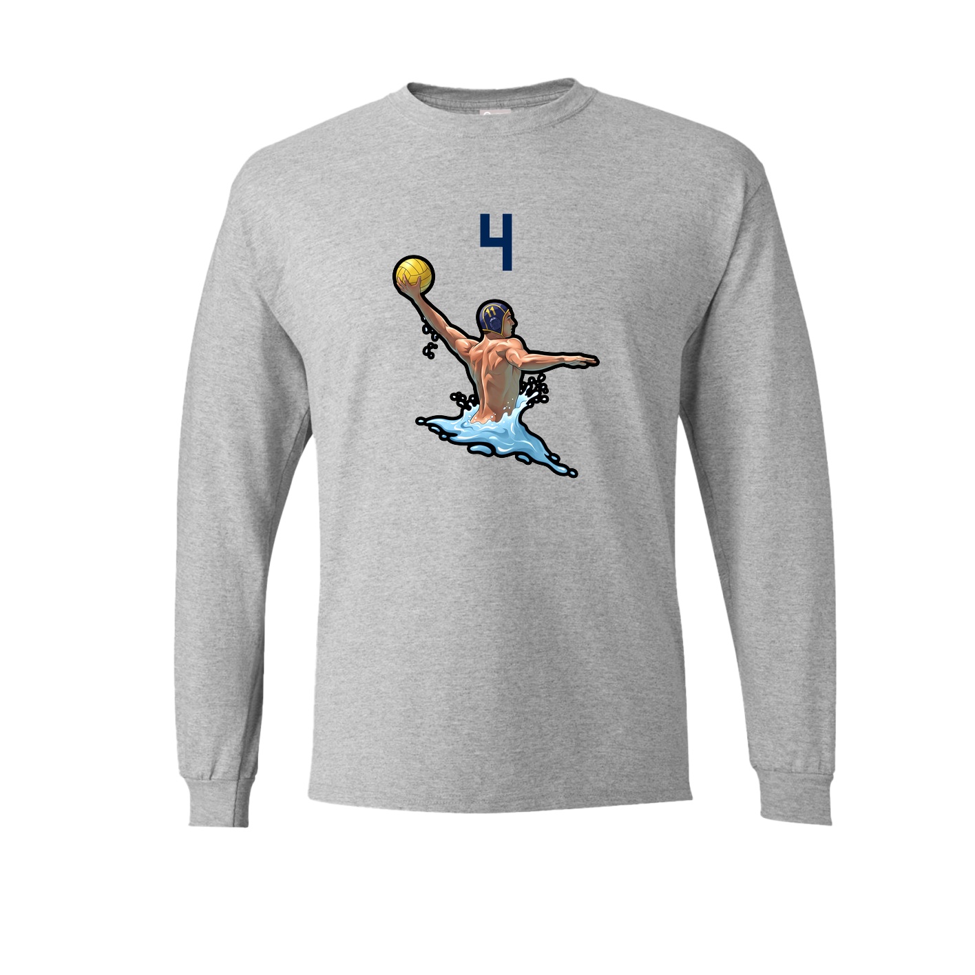 Long Sleeve Tee — Number Top in Grey