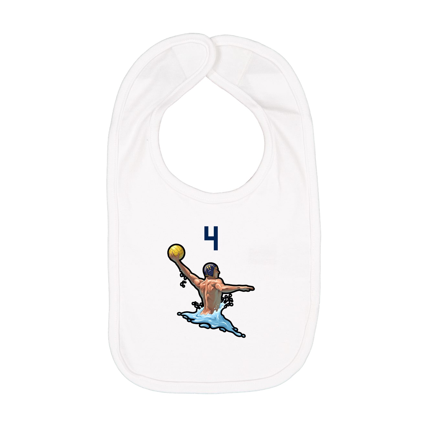 Infant Bib — Number Top in White