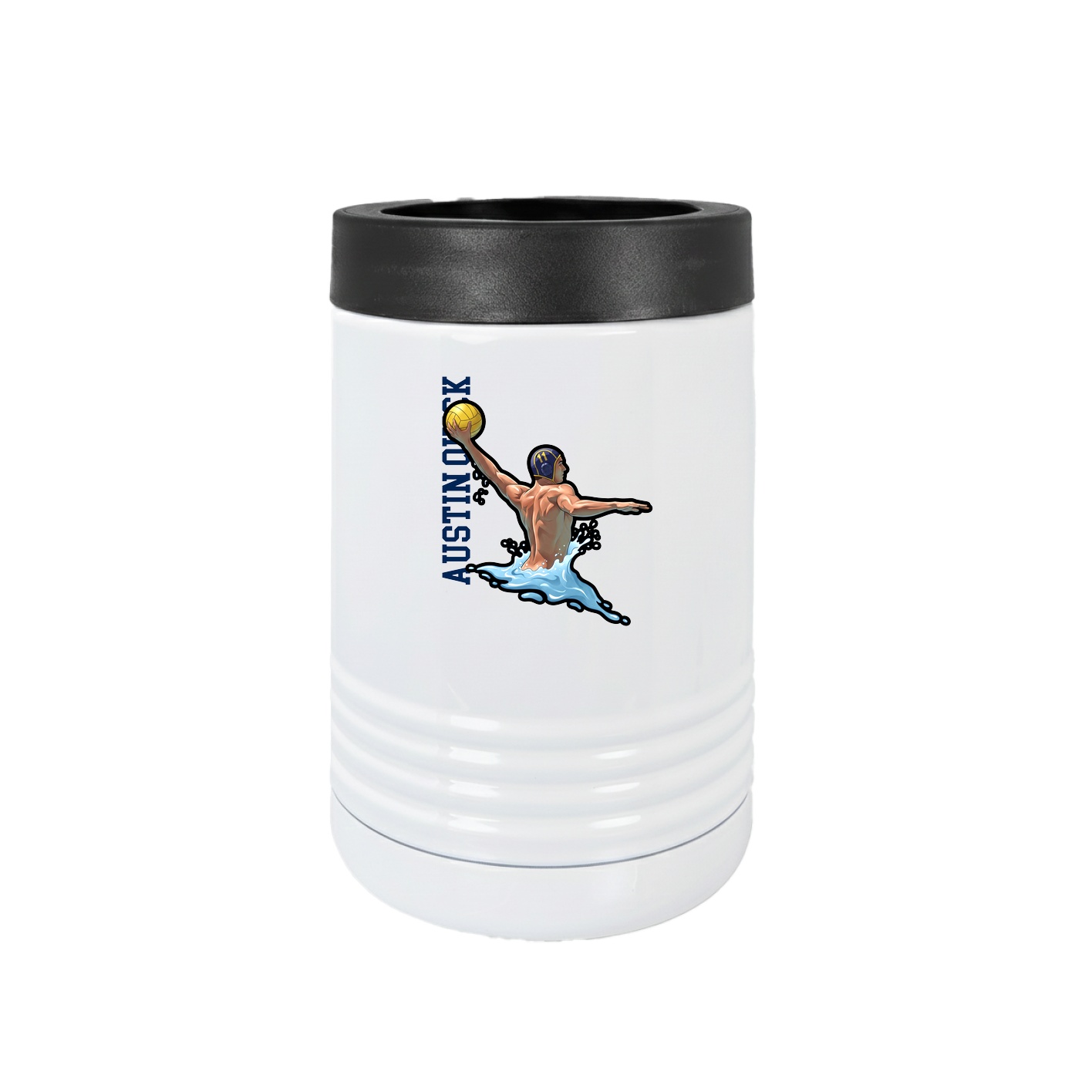 Beverage Holder — Name Vertical in White