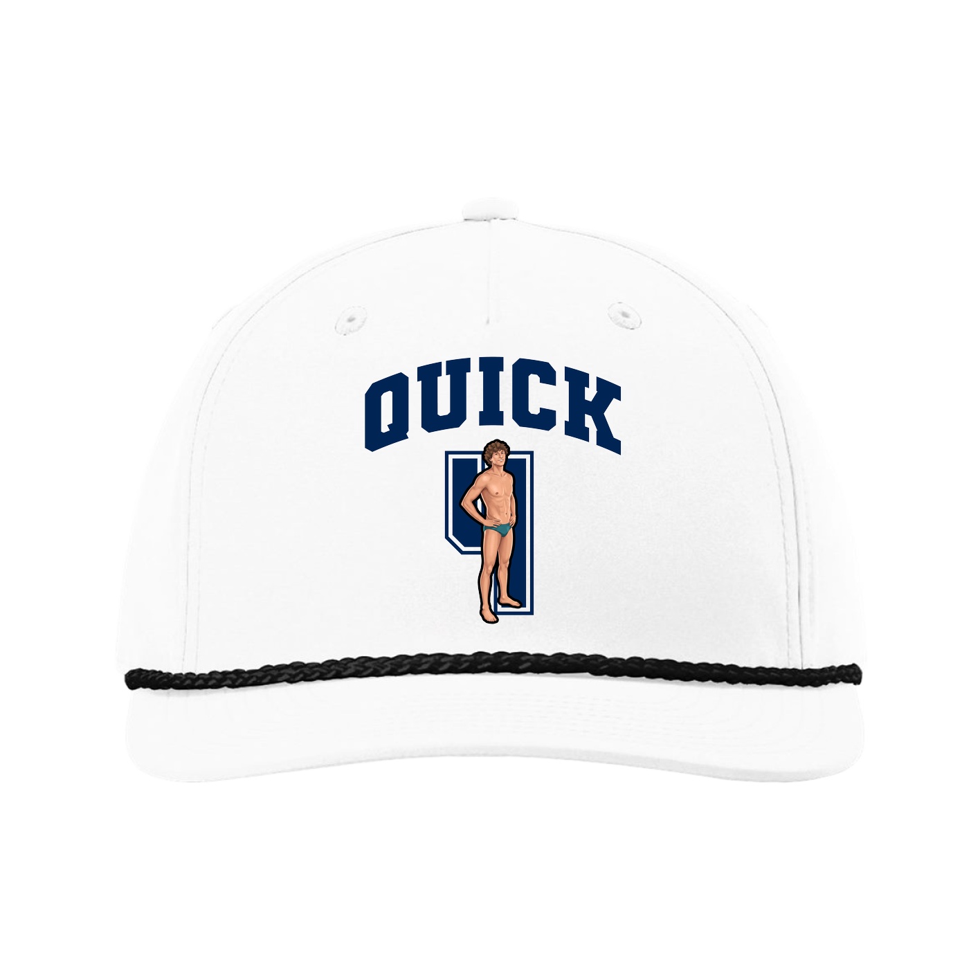 Five-Panel Classic Rope Cap — Number in White