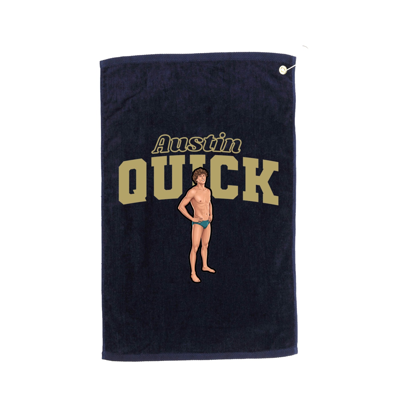 Golf Towel — Name Arch in Navy