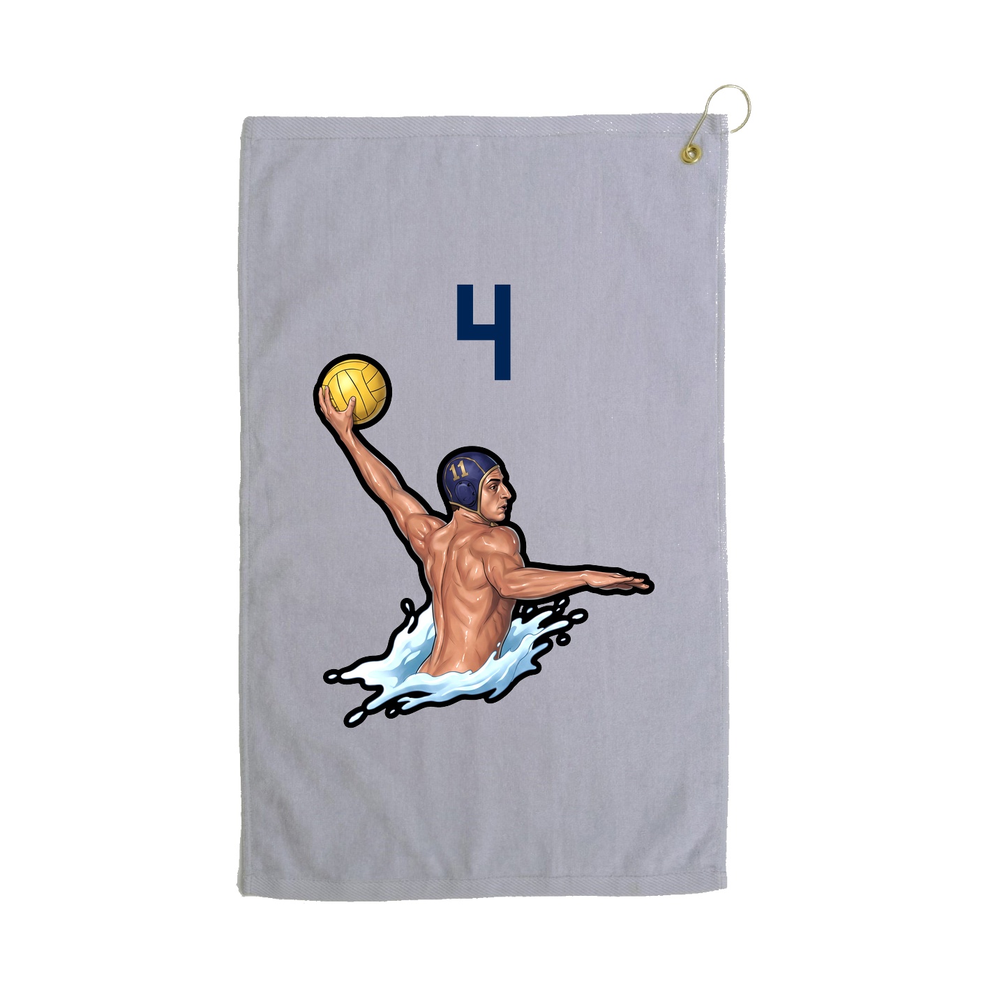 Golf Towel — Number Top in Grey