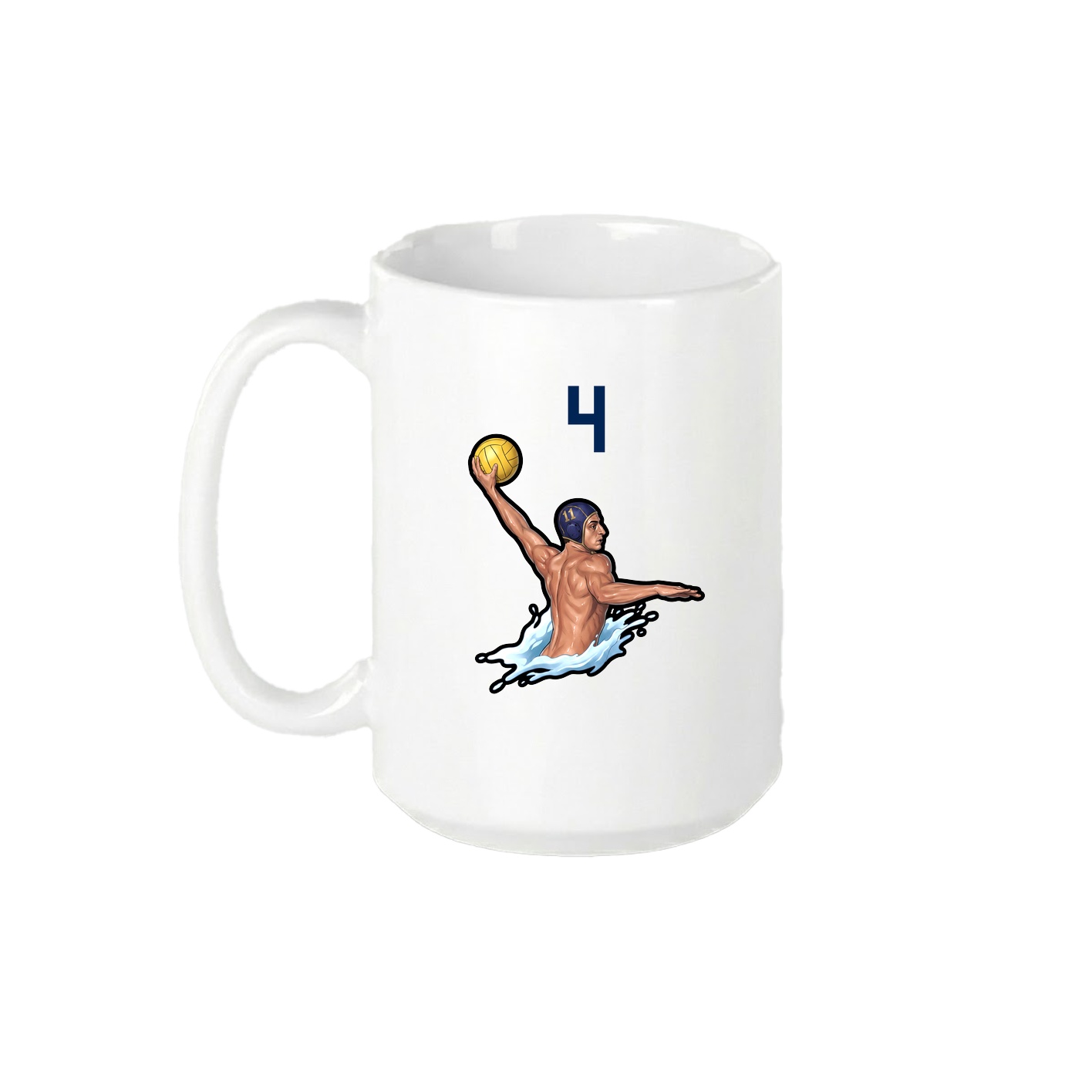 15oz Coffee Mug — Number Top in White
