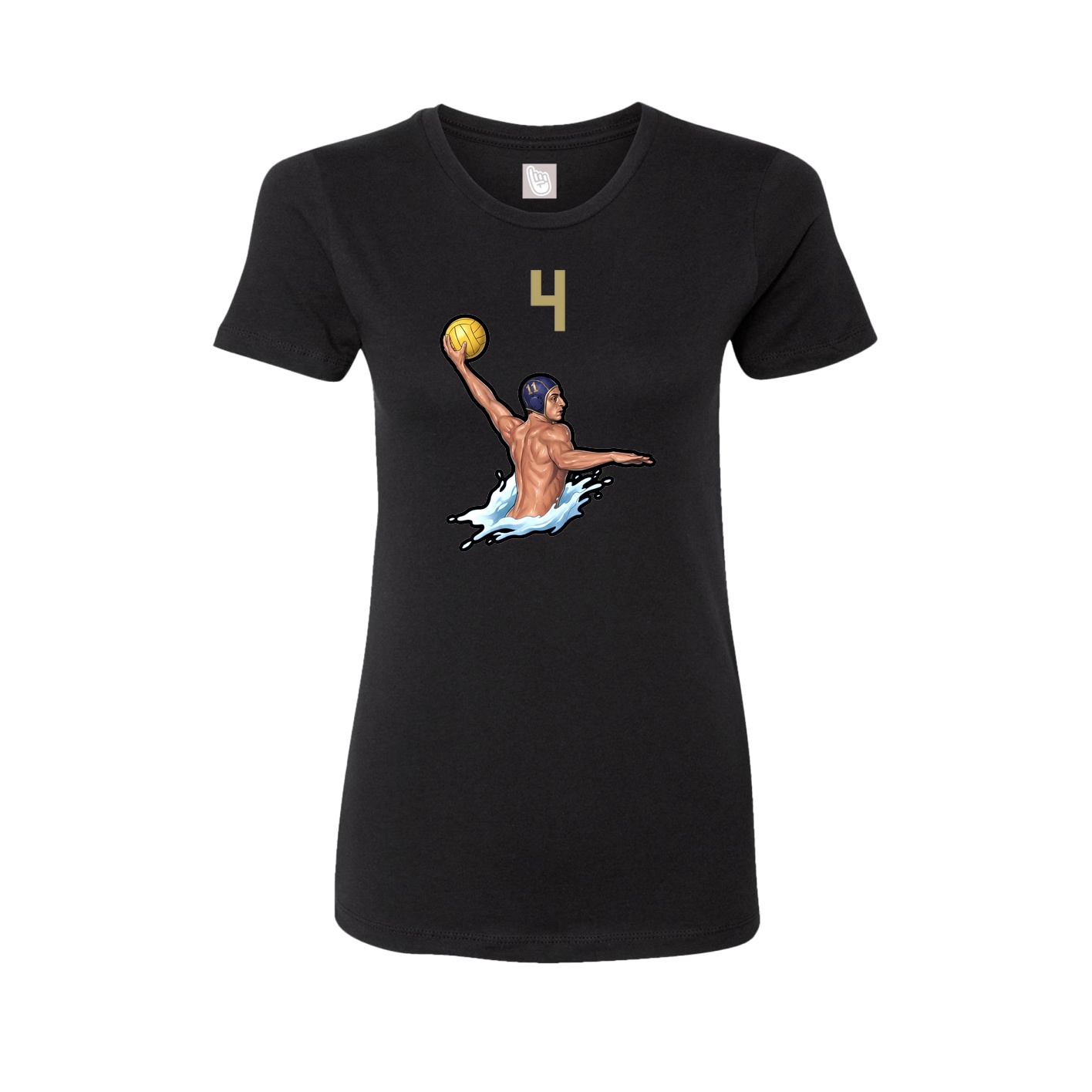 Fitted Women's Tee — Number Top in Black