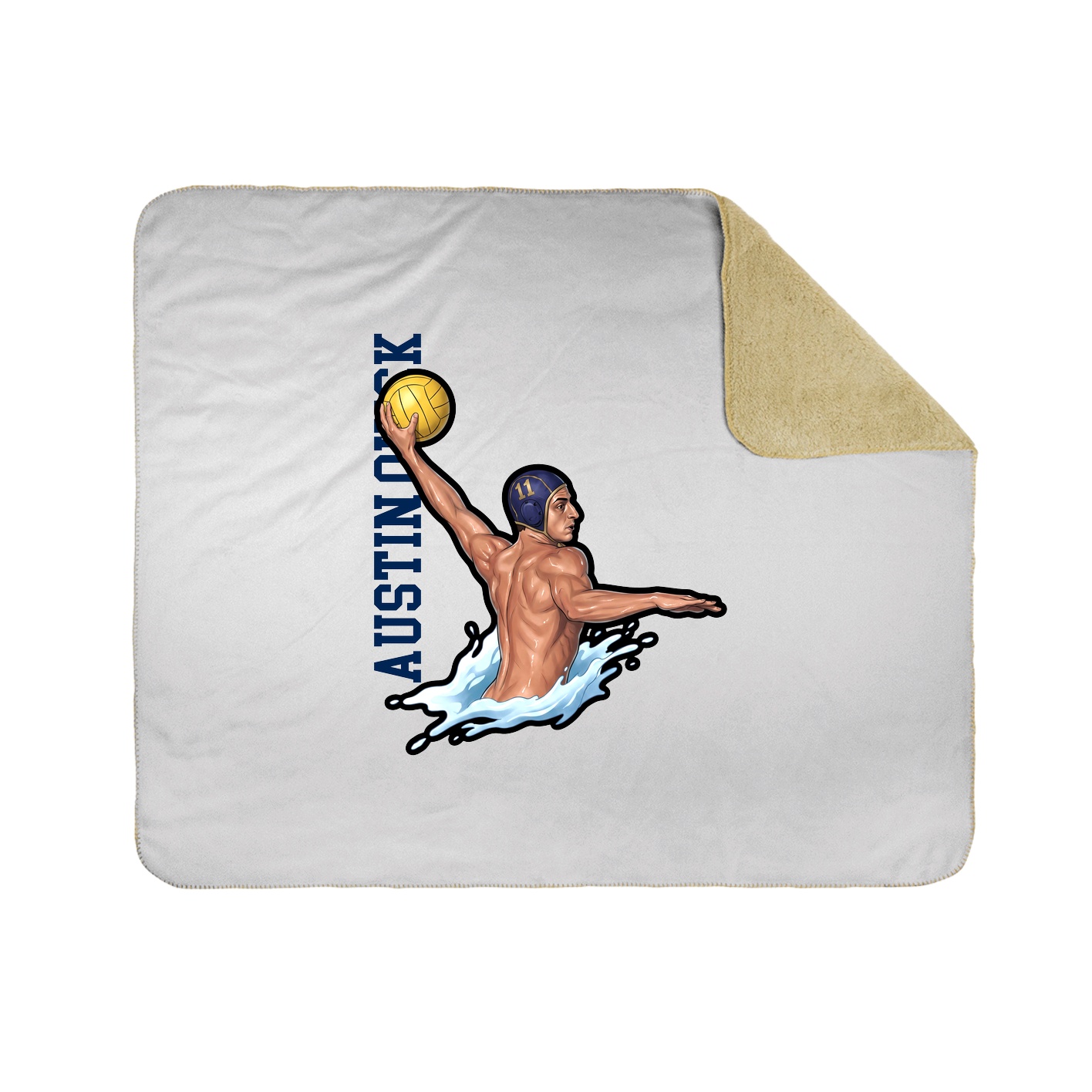 Throw Blanket — Name Vertical in White