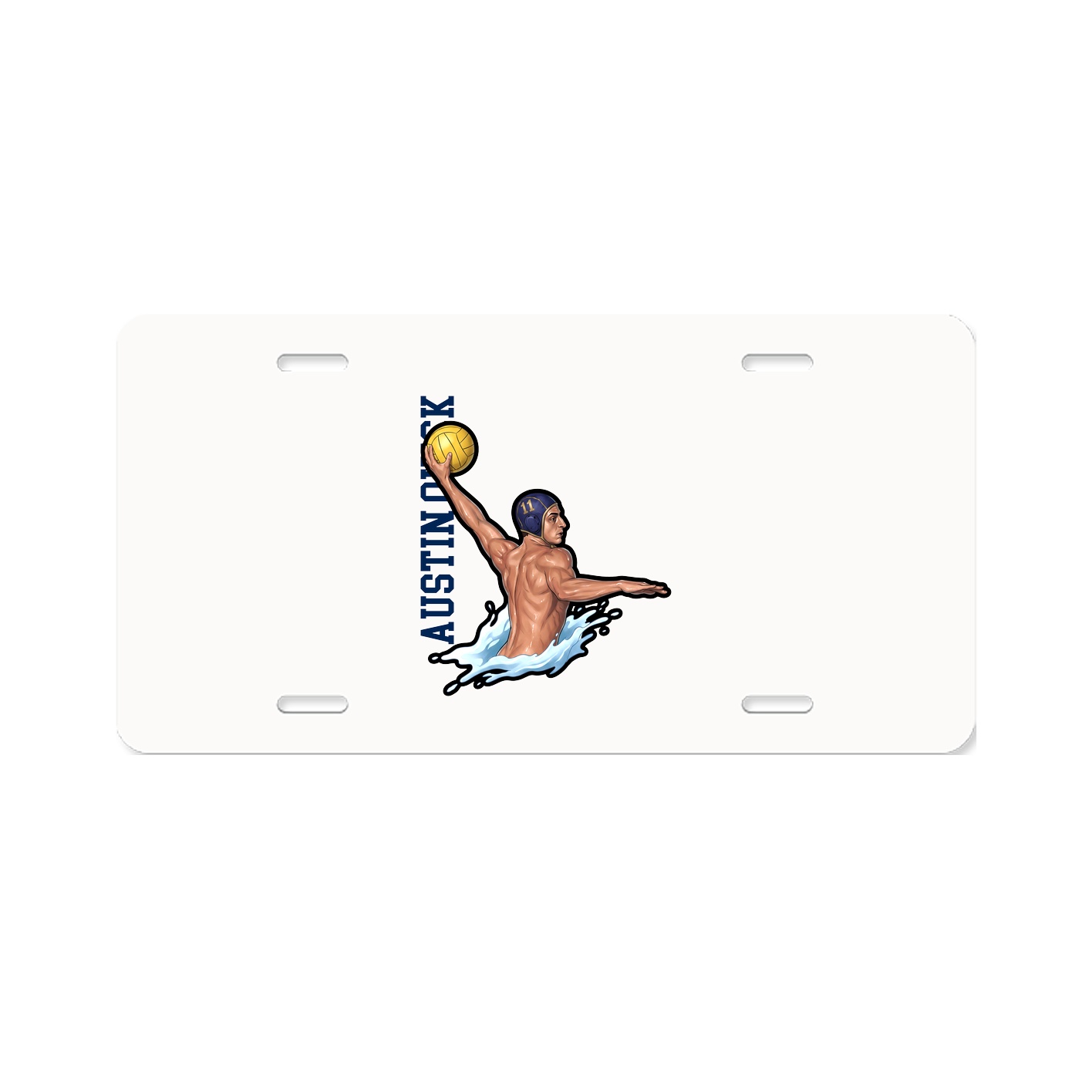 License Plate — Name Vertical in Classic