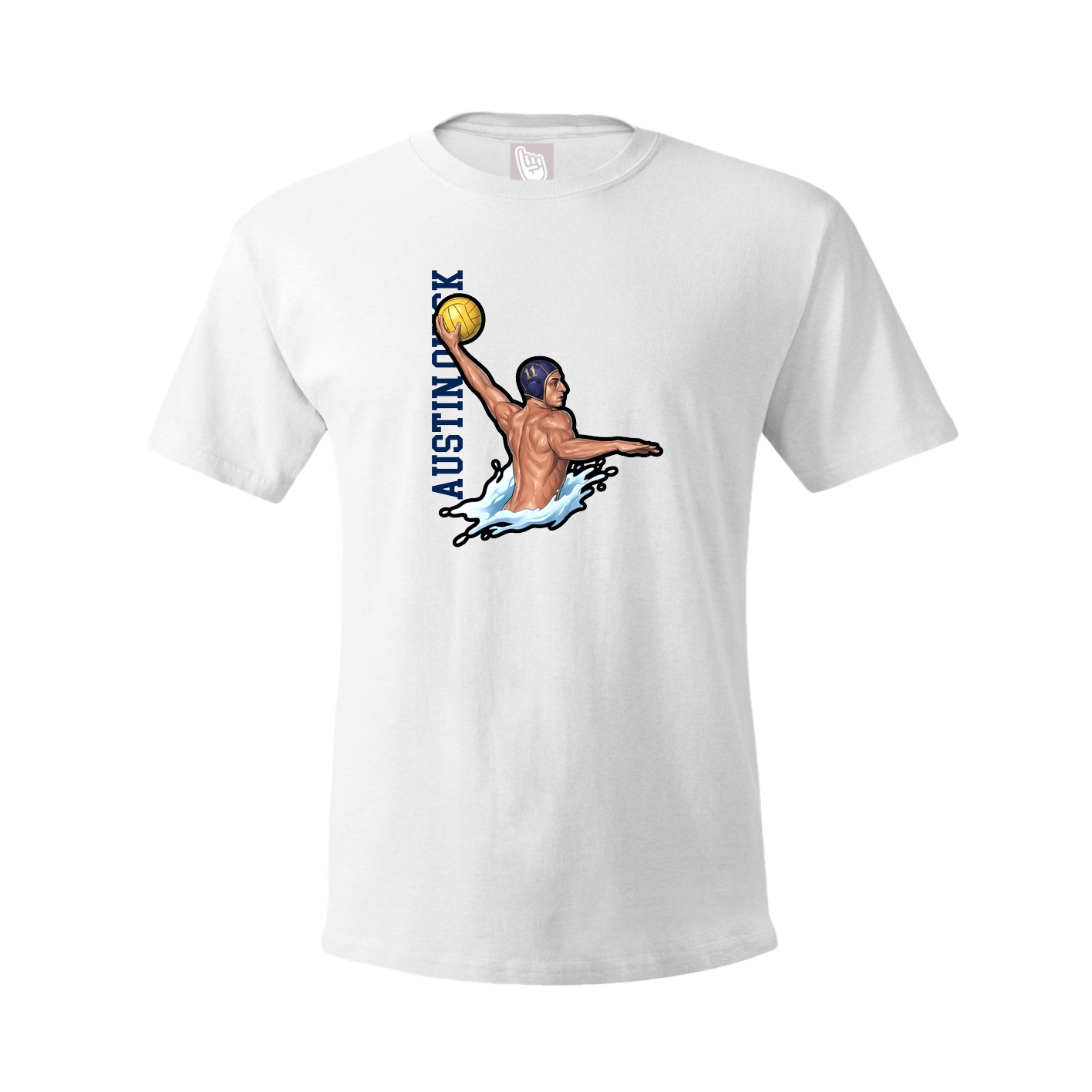 Youth Tee — Name Vertical in White