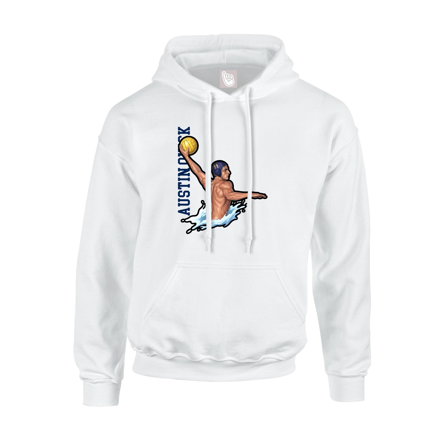 Youth Hoodie — Name Vertical in White