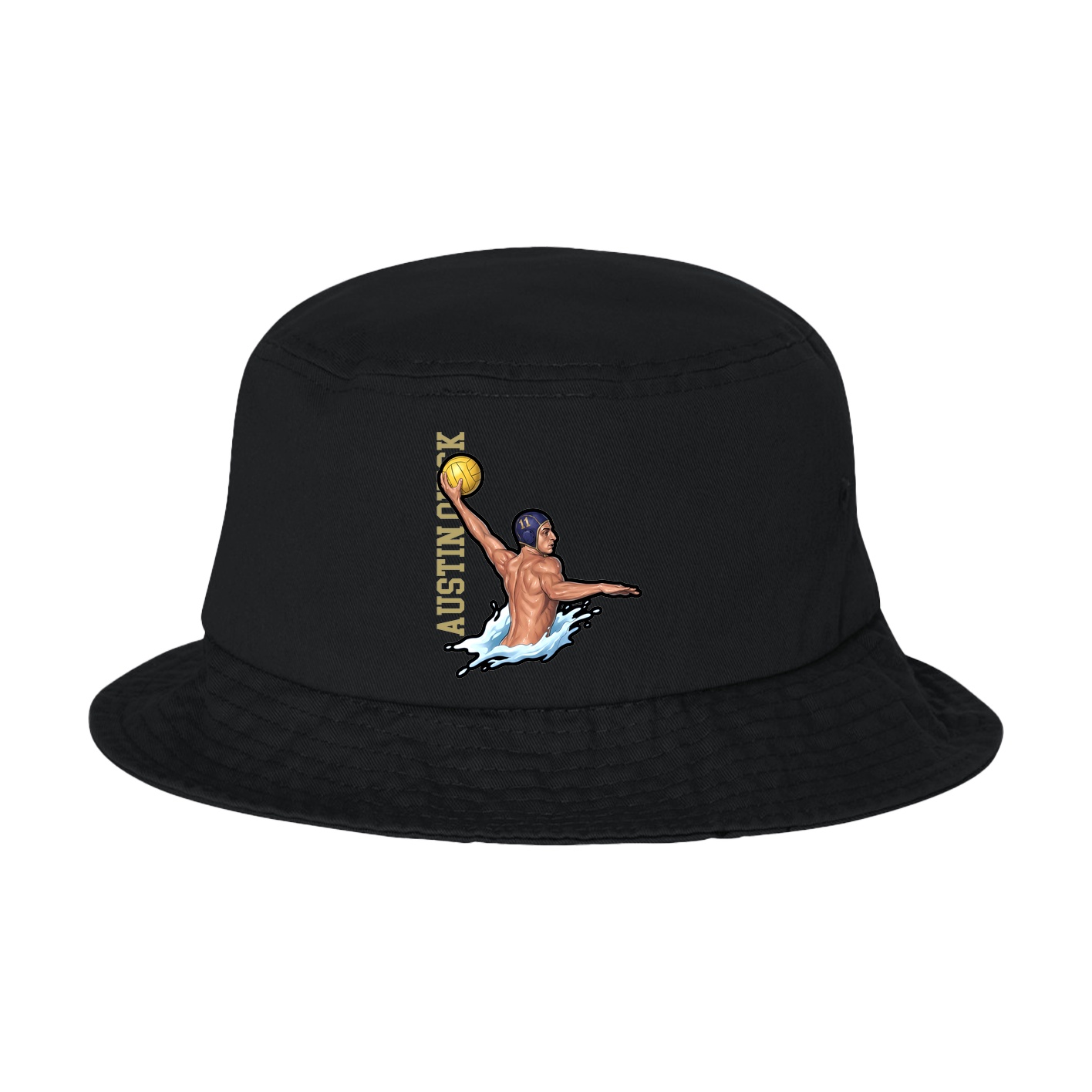 Bucket Cap — Name Vertical in Black