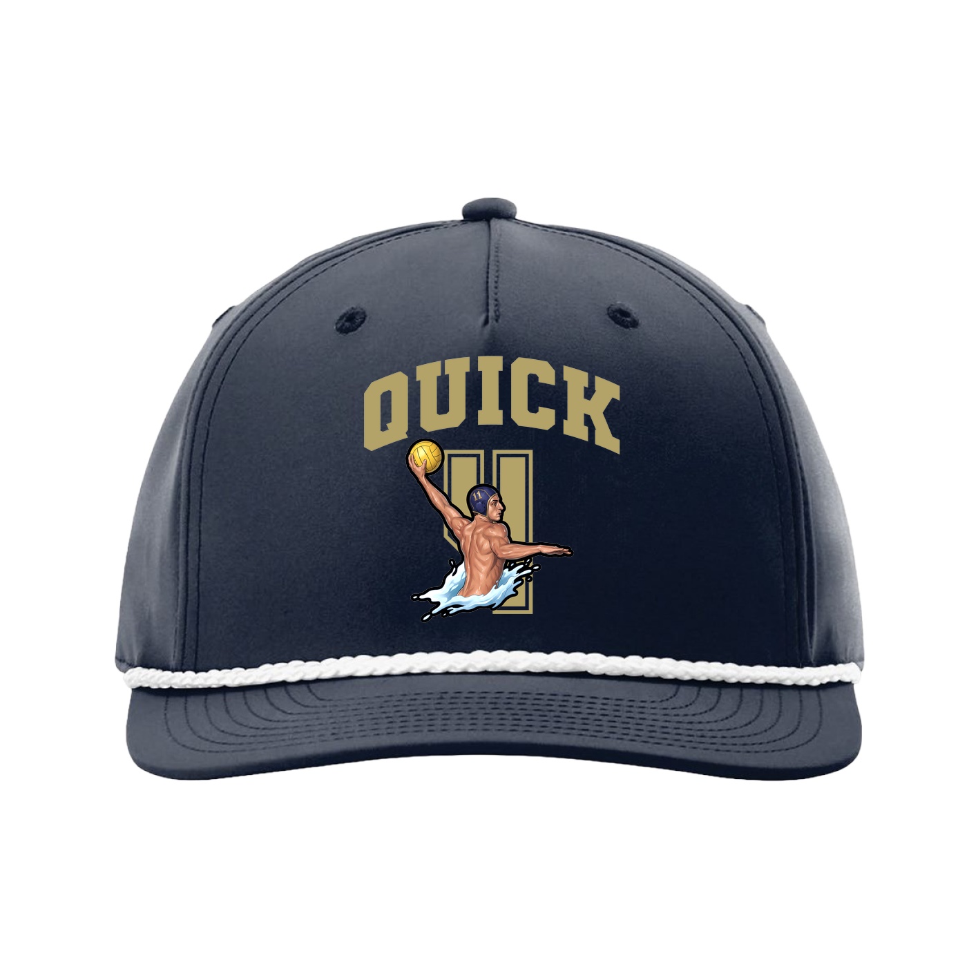Five-Panel Classic Rope Cap — Number in Navy