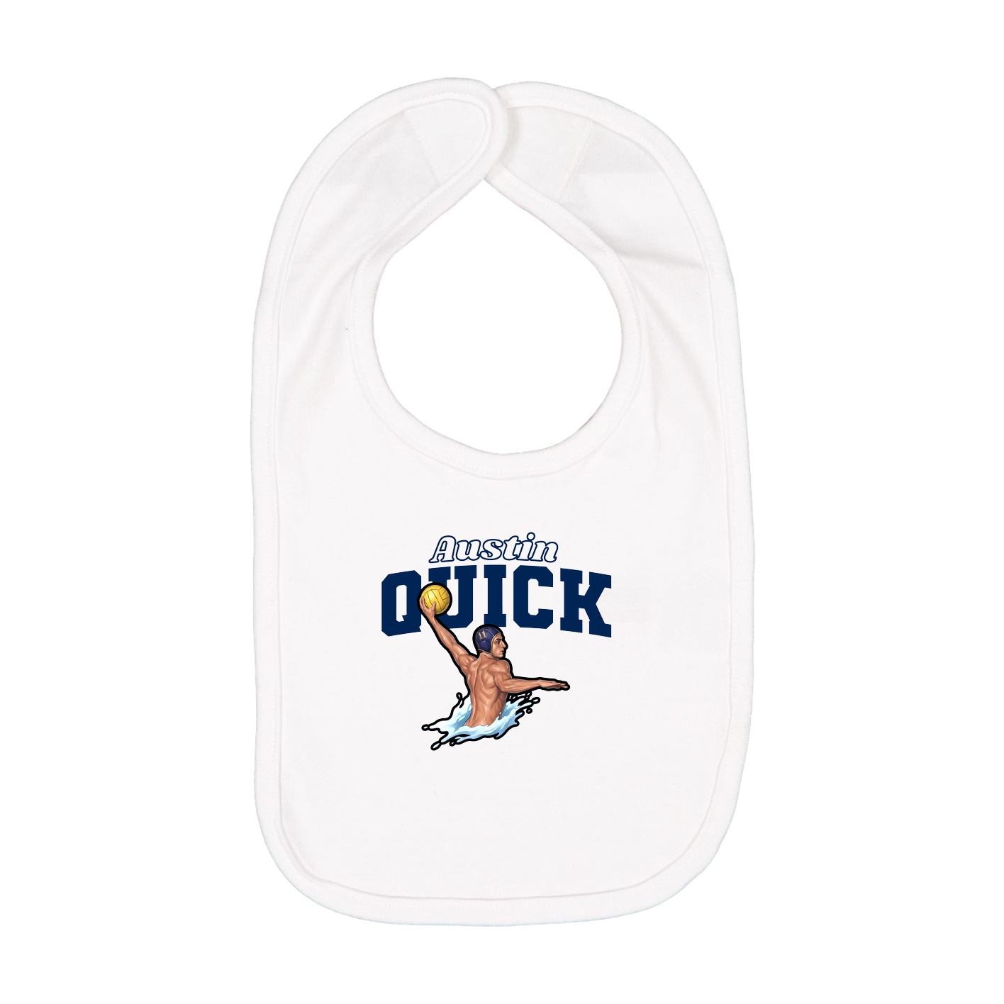 Infant Bib — Name Arch in White