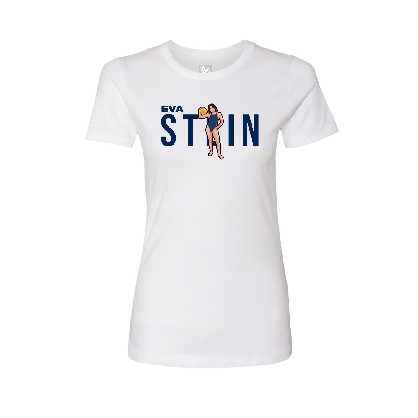 Fitted Women's Tee — Player Name in White